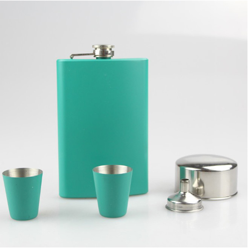 stainless steel hip flask set