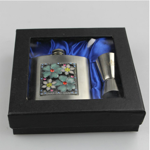 stainless steel hip flask set