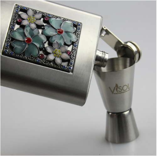 stainless steel hip flask set