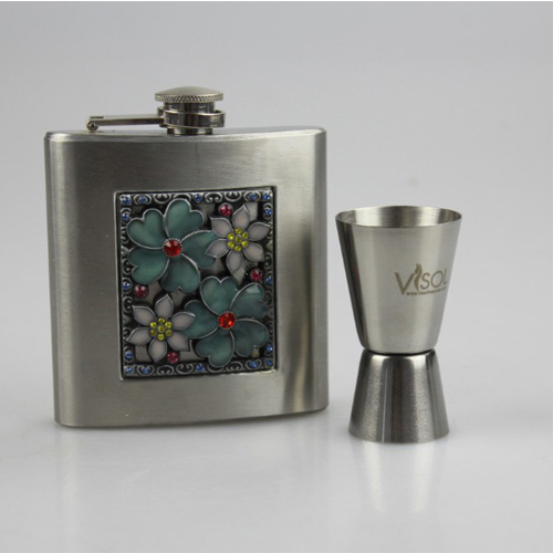 stainless steel hip flask set