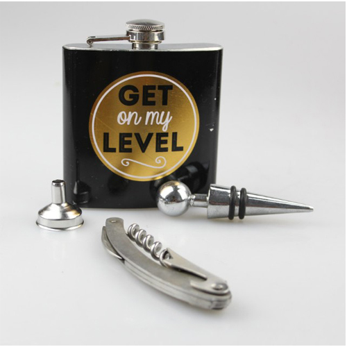 stainless steel hip flask set