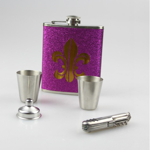 stainless steel hip flask set