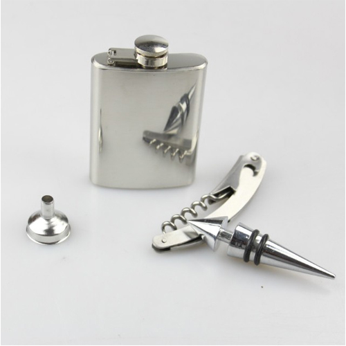 stainless steel hip flask set