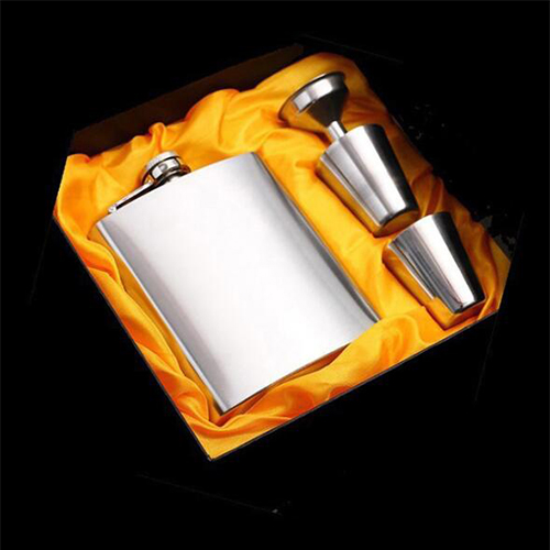 stainless steel hip flask set