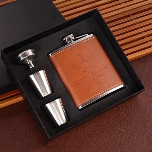 stainless steel hip flask set