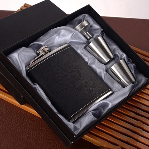 stainless steel hip flask set