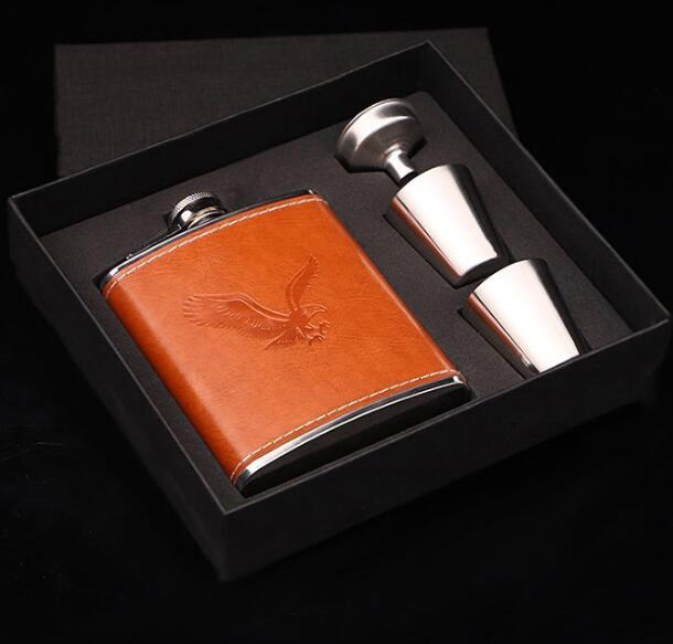 stainless steel hip flask set