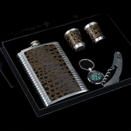 stainless steel hip flask set