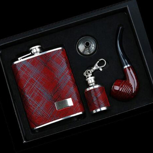 stainless steel hip flask set