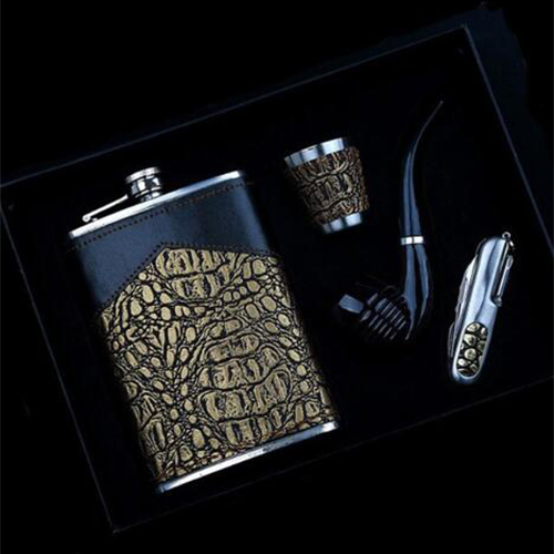 stainless steel hip flask set