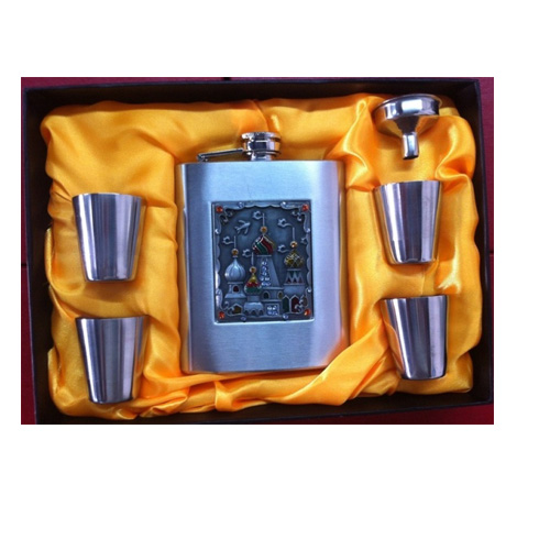 stainless steel hip flask set